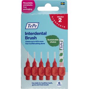 TePe Interdentale Ragers Original Rood ISO maat 2 – 0,5 mm (6 stuks)