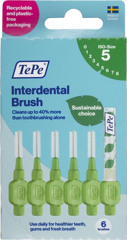 TePe Interdentale Ragers Original Groen ISO maat 5 – 0,8 mm (6 stuks)