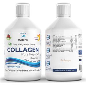 Swedish Nutra - Liquid Vloeibare Collageen 10000 Marine - 500ml - Hyaluronzuur & Vitamine C