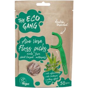 The Eco Gang - Tandenstokers met flosdraad met Aloë Vera - 50 stuks