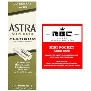 Razor Blades Club - Astra scheermesjes met hemostatische kaarsen, 100 stuks