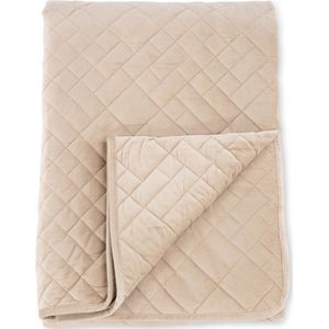 Jilly Bedsprei van polyester/fluweel/microvezel, beige, 150 x 80 cm