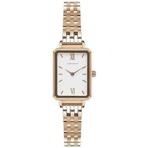 Carlheim Dames horloges Mila Petite Square 2620, wit, roze goud, Classic