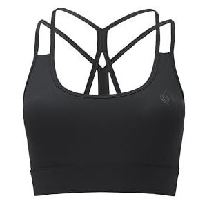 Carlheim Women's active wear Sports Bra X-Back, Black, Small
