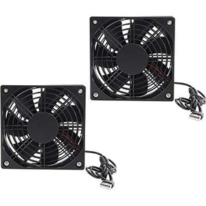 Stille Dual 120mm USB-ventilator, voor Koeling DIY PC Computerbehuizing CPU-koelers Radiatoren, Computerkastkoeling, 5V 120 X 25 Mm (pak van 2 Stuks)
