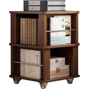 Boekenkast 3-laags roterende boekenplank met wielen Staande boekenkast voor woonkamer Boekenplanken Metalen vloerstaande boekenplank