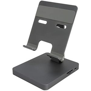 USB C docking station, 10-in-1 USB C Hub Plug and Play ondersteuning 4K HD met verticale standaard voor tablet (grijs)