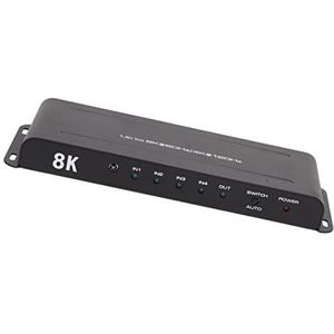 8K HD-splitter, 4 in 1 uit 60 Hz 8K HD-extender 40 Gbps Stabiel Snel voor Projector (EU-stekker)