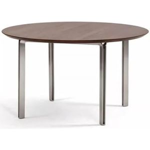 Keukentafels Massief Houten Eettafel Walnoot Kleur Feesttafel Metalen Poten Ronde Eettafel Tafel Houtnerf Desktop Thuis Eenvoudige Tafel Eetkamer Tafel