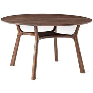 Keukentafels Massief houten ronde eettafel met opbergruimte, walnootkleurige huishoudsalontafel, geschikt for 6-8 personen Eetkamer Tafel (Size : M:130 * 75cm)