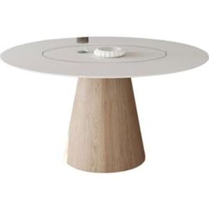 Keukentafels Scandinavische ronde eettafel van massief hout, eenvoudige eettafel for thuis, ronde tafel van massief hout met ingebouwde draaitafel Eetkamer Tafel (Size : M:130 * 75cm)