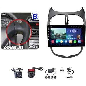 Android Autoradio Video Multimedia Speler, 9 Inch Touch Screen Radio Plug And Play Autotoebehoren met Bluetooth En Navigatie En Achteruitrijcamera Voor Peugeot 206 206CC 206SW 2001-2008 (Size : M400S