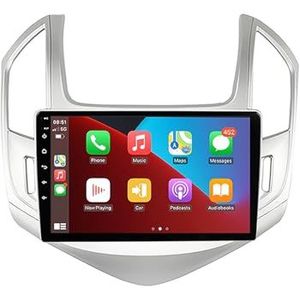 Android 12 autonavigatie in-dash autoradio-ontvanger voor Chevrolet Cruze 2012-2015 dubbel Din 9 inch touchscreen autoradio met satellietnavigatie Bluetooth handsfree RDS SWC (Color : 8Core 6+128G)