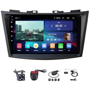 Android Touch Screen Car Stereo 9 Inch Car Stereo Radio Plug And Play Autotoebehoren Autoradio met Bluetooth En Navigatie En Achteruitrijcamera Voor Suzuki Swift 4 2011-2017 (Size : M400S 4G+WIFI 4G+
