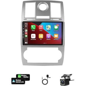 Android 12 autonavigatie in-dash autoradio-ontvanger voor Chrysler Aspen 300C 2004-2007 dubbel Din 9 inch touchscreen autoradio met satellietnavigatie Bluetooth handsfree RDS SWC (Color : 4Core 1+16G