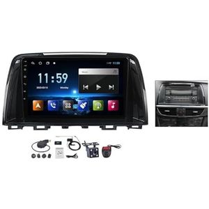 Android 12 2 DIN Autoradio Stereo 9 inch Screen voor Mazda 6 Atenza 3 2012-2015 Carplay Android Auto/GPS-navigatie BT 5.0 Handenvrij/RDS DAB+ FM Radio/Voice Control/Stuurbediening (Color : A, Size :