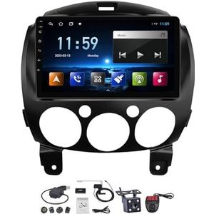 Android 12 2 DIN Autoradio Stereo 9 inch Screen voor Mazda 2 2007-2014 Carplay Android Auto/GPS-navigatie Bluetooth 5.0 Handenvrij/RDS DAB+ FM Radio/Voice Control/Stuurbediening (Size : M150CP)