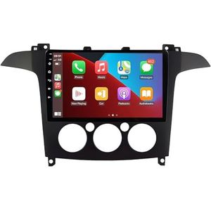 Android 12 autonavigatie in-dash autoradio-ontvanger voor Ford S Max S-MAX 2007-2015 dubbel Din 9 inch touchscreen autoradio met satellietnavigatie Bluetooth handsfree RDS SWC (Color : B 4Core 1+16G