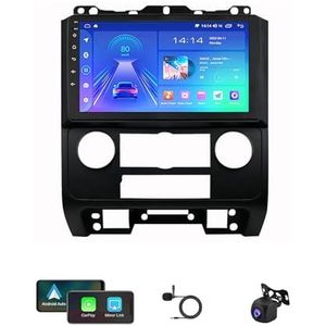 Autoradio Radio GPS Navigatie 9 Inch Touchscreen USB Mediaspeler Android 12 Multimedia Autoradio Voor Ford Escape 2007-2012 Met BT 5.0 DTS Ondersteuning Achteruitrijcamera Carplay (Color : H6 4G+WIFI