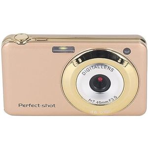 Draagbare Digitale Camera, USB 2,7 Inch High Definition Anti-Shake Digitale Camera voor op Reis (Goud)