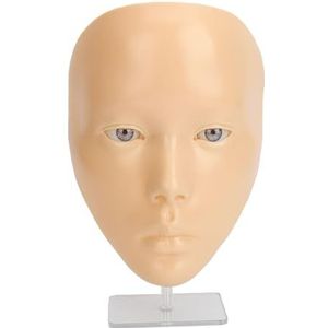 Make-up Oefenbord, Siliconen Make-up Mannequin Gezicht Herbruikbaar Volledig Gezicht Praktijk Afneembare Ogen 5D voor Make-up Beginners voor Thuisgebruik (witte huid)