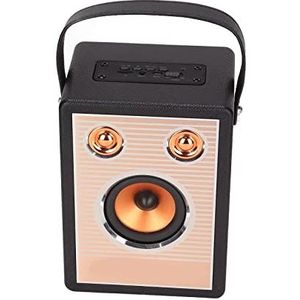 Draagbare Luidspreker, Retro Draadloze Luidspreker Luider Volume, Kristalhelder Stereogeluid, Rijke Bas, Ondersteunende Geheugenkaart, AUX, 10 M Draadloos Bereik (Zwart