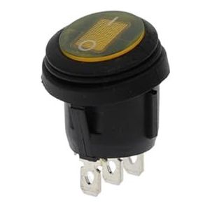 1 stuk KCD1 2/3 Pin ON/OFF SPST tuimelschakelaar waterdicht auto LED-licht rond rood 12V/220V (Kleur: Geel, Maat: 3Pin 220V)