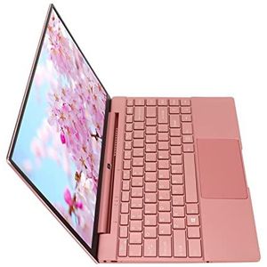 14-inch Laptop, Roze Metalen Body Office EU-stekkerlaptop voor Entertainment (12+256G EU-stekker)