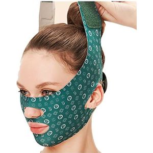 Face Lifting Bandage, Afslanken Masker Dubbele Chin Verwijderingsriem, V Line Lifting Masker Facial Afslanken Band voor Vrouwen Groen