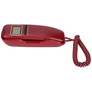 Telefoon met Snoer, Plug-and-play Lcd-scherm ABS-materiaal Bekabelde Vaste Kalenderweergave Selecteerbare Beltoon voor Kantoor voor Thuis (Rood)