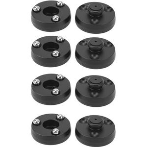 Luidsprekerisolatiebasispads, HiFi-luidsprekerdemperpads, Roestvrijstalen Kogel Om Oxidatie Te Voorkomen, Duurzaam CNC-gefreesd 39x24mm voor Subwoofer (IF4023B Zwart)
