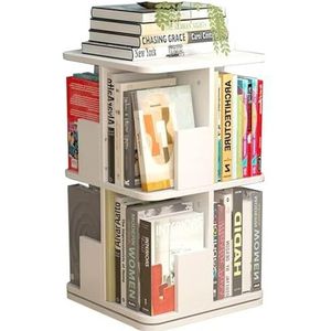 Boekenkasten Staande boekenkast Boekenplanken met 2/3/4 niveaus Spaanplaat Boekenplank Opbergplank Scandinavische luxe 360° draaibare boekenplank stabiel