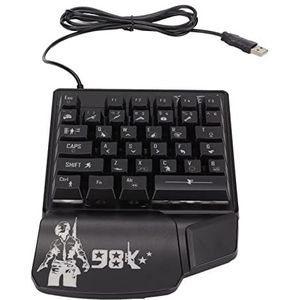 Toetsenbord met één hand, ESports 35 toetsen Verlicht LED-gamingtoetsenbord met één hand voor gamecomputers