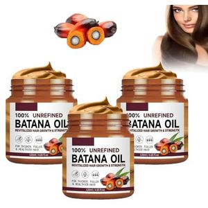 Biologische Batana-olie uit Honduras voor Haargroei - Ongeraffineerd voor Gezonder, Dikker en Voller Haar - 3 Stuks
