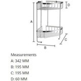 Smedbo Sideline Hoek Douchekorf Dubbel - 195x195 Mm - Chroom - Messing - Accessoires - Douche Accessoires - Doucherekken - 7391447034448