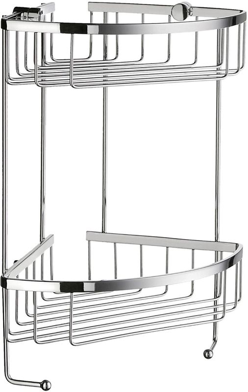 Smedbo Sideline Hoek Douchekorf Dubbel - 195x195 Mm - Chroom - Messing - Accessoires - Douche Accessoires - Doucherekken - 7391447034448