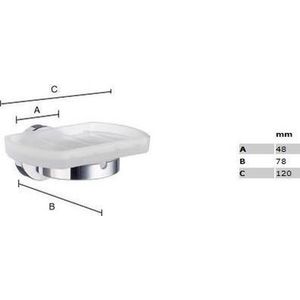 Smedbo Home - Zeepschaal - Wandmodel - Chroom/Maat Glas - Massief Messing