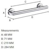 Smedbo Home Badgreep - Massief Messing - Mat Chroom - 28.4x4.8x7.1cm