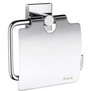 Smedbo House Toiletrolhouder - 11.5x11.2x3.9cm - zelfklevend / boren - Massief messing Chroom RK3414