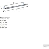 Smedbo - House - Handdoekhouder - Mat Chroom - 64.8x4.5x5.7cm - Zelfklevend / Boren