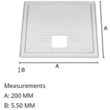 Afvoerrooster smedbo outline met vierkant patroon voor badkuip 20x20x0.55 cm rvs