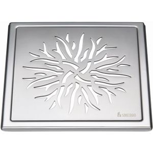 Afvoerrooster smedbo outline met kroonpatroon 20x20x0.55 cm rvs