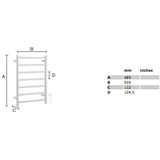 Smedbo Dry Handdoekradiator - 50x68.9x11.2cm - ophangen - RVS Gepolijst Edelstaal FK700