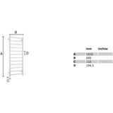 Smedbo - Dry High - Elektrische Handdoekradiator - RVS Glans - 120 Watt
