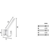 Smedbo Ice Handdoekhouder - 4.5x13.3x12cm - zelfklevend / boren - Massief messing Chroom OK358