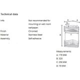 Smedbo - Beslagsboden - Hoekdouchemand - RVS Gepolijst Edelstaal - Zelfklevend
