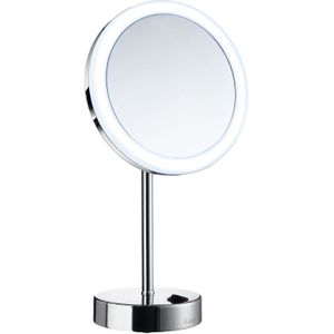 Vergrotingsspiegel Smedbo Outline Vrijstaand met LED PMMA Dual Light Chroom