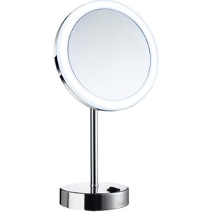 Vergrotingsspiegel smedbo outline vrijstaand met led pmma dual light chroom