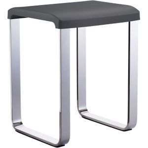 CCLIFE Douchekruk voor senioren met antislip mat zuignap leuning 120 kg in hoogte verstelbaar aluminium douchestoel antislip 40-54 cm