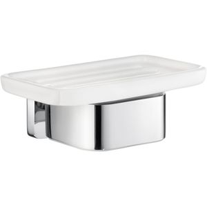 Smedbo Ice Soft Cube Zeepschaalhouder - Chroom/Porselein - Accessoires - Zeep Accessoires - Zeephouders - 7391447086447